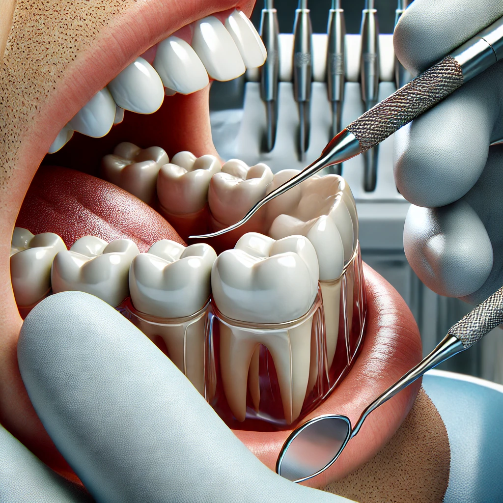 DALL·E 2024 11 05 17.41.35 A realistic 1024x1024 image of a dental restorative filling procedure in progress. Show a close up view of a dentist performing the filling treatment